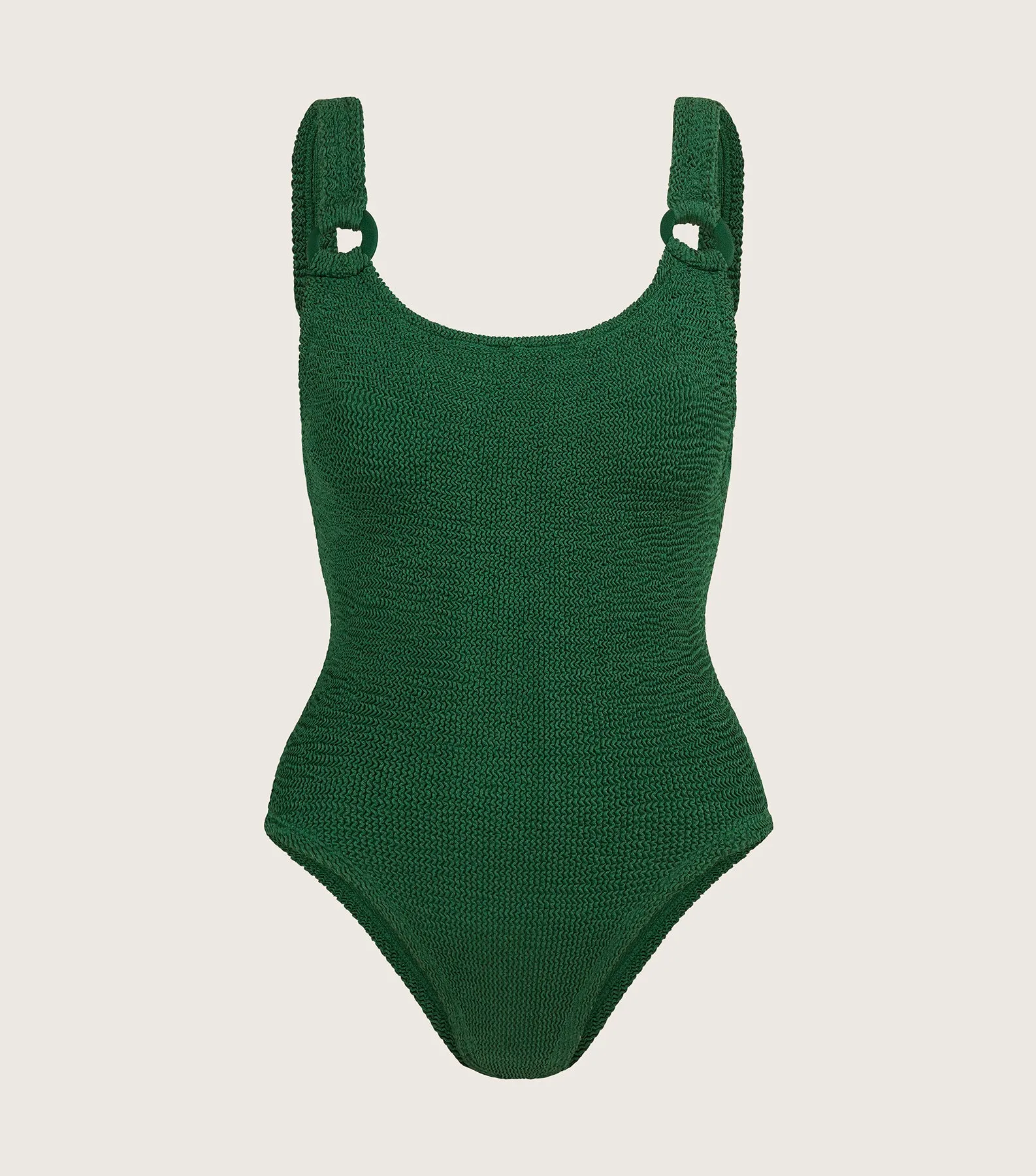 Domino Swim With Tonal Hoops - Metallic Forest Green sold by Hunza G product image thumbnail 3