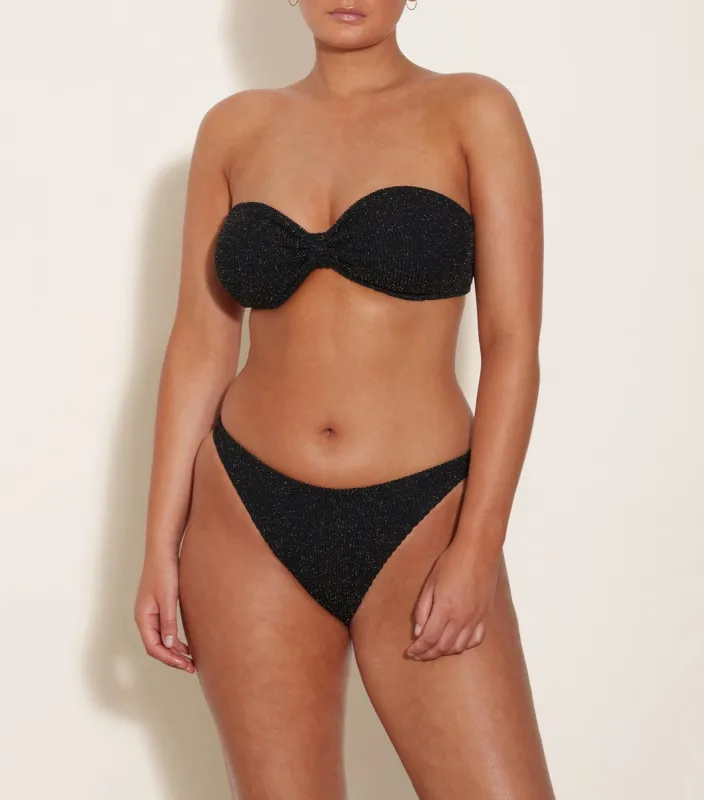Jean Lurex Bikini - Black/Gold made by Hunza G