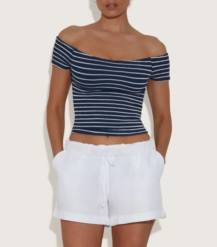 Grace Top - Navy/White Stripe made by Hunza G