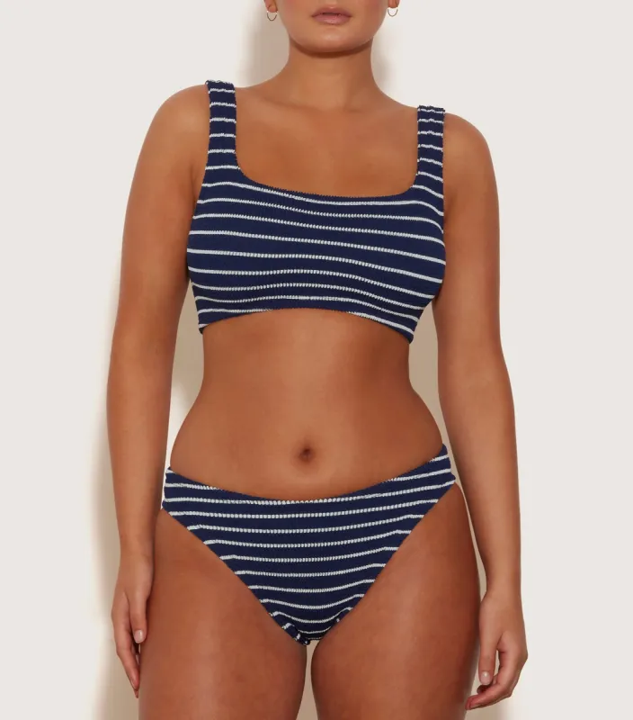Coverage Xandra Bikini - Navy/White Stripe made by Hunza G