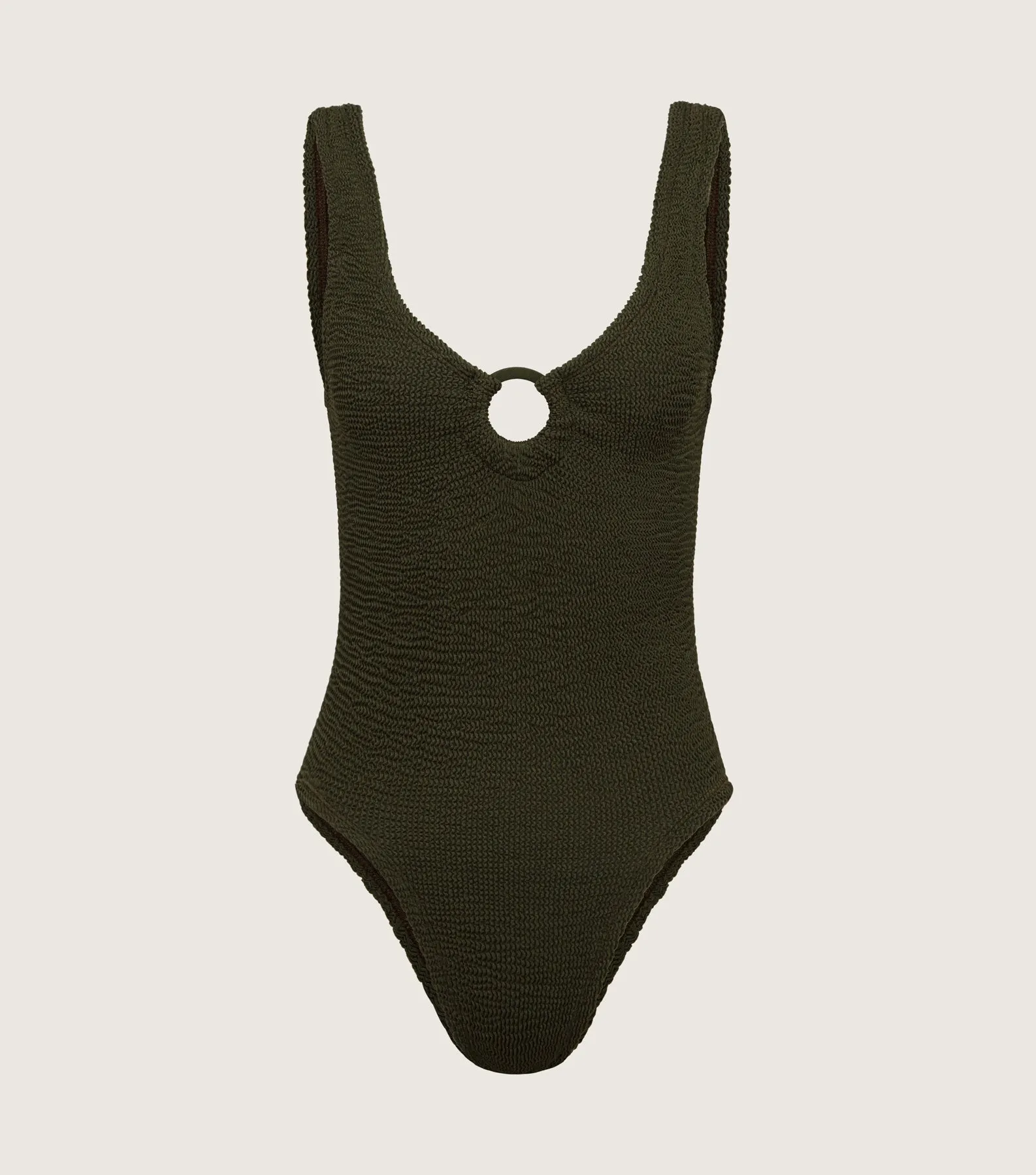 Coverage Celine Swim With Tonal Hoops - Metallic Khaki sold by Hunza G product image thumbnail 3