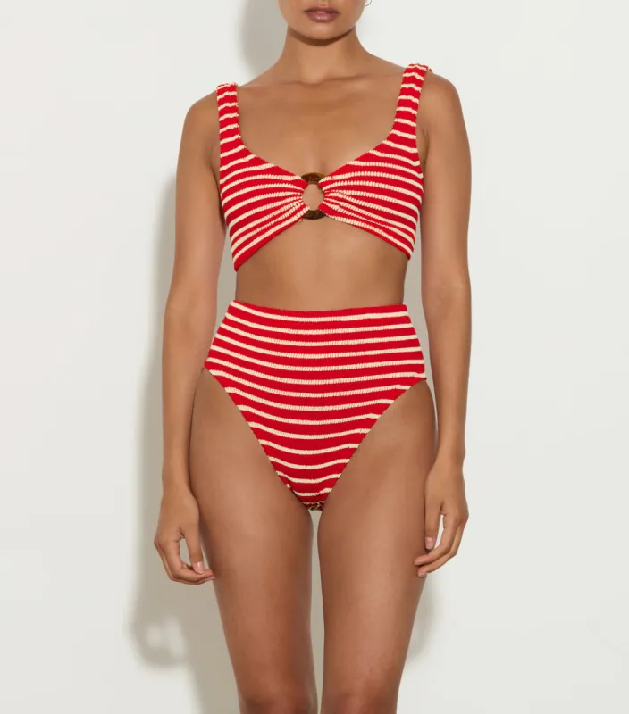 Nadine Bikini - Red/White Stripe sold by Hunza G