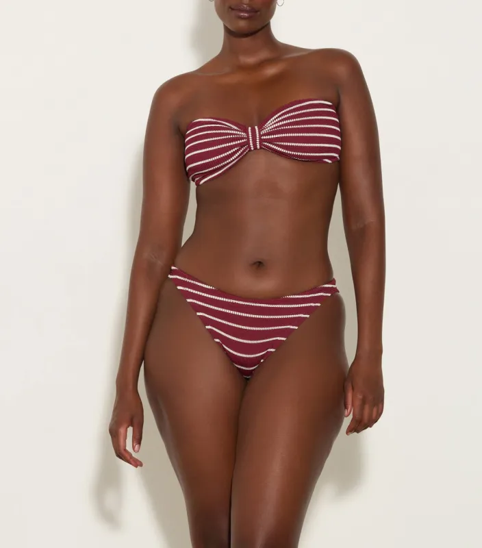 Jean Bikini - Wine/White Stripe sold by Hunza G