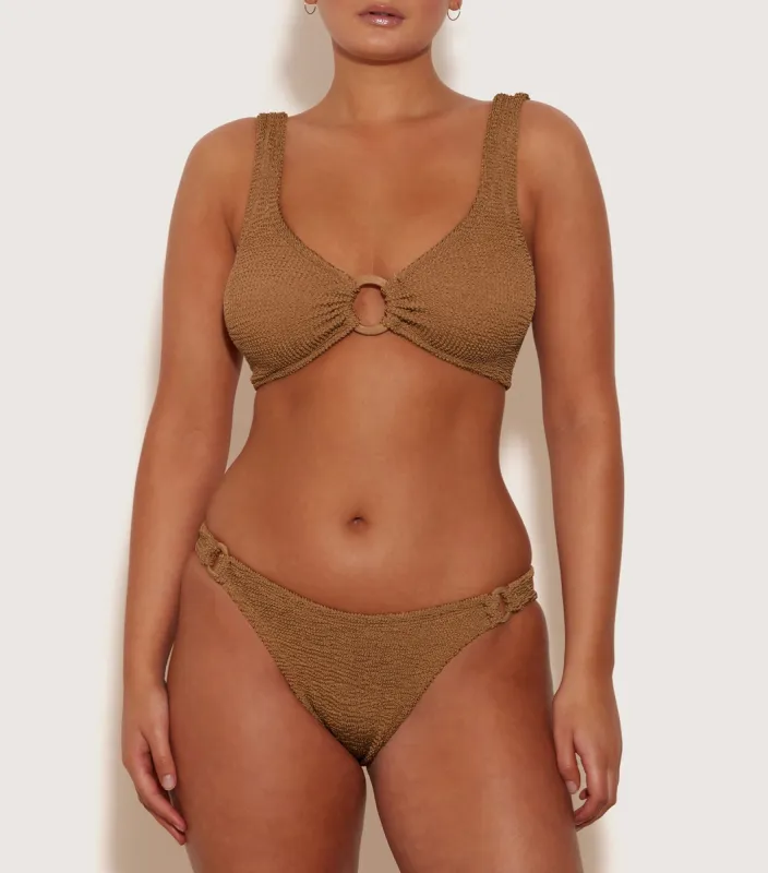Hallie Bikini - Metallic Cocoa sold by Hunza G