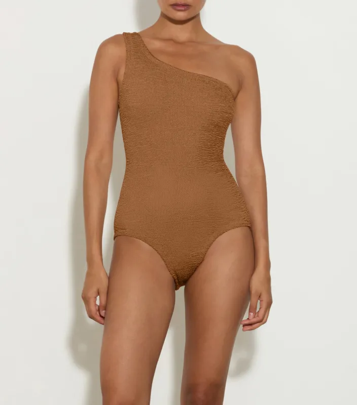 Coverage Nancy Swim - Metallic Cocoa sold by Hunza G