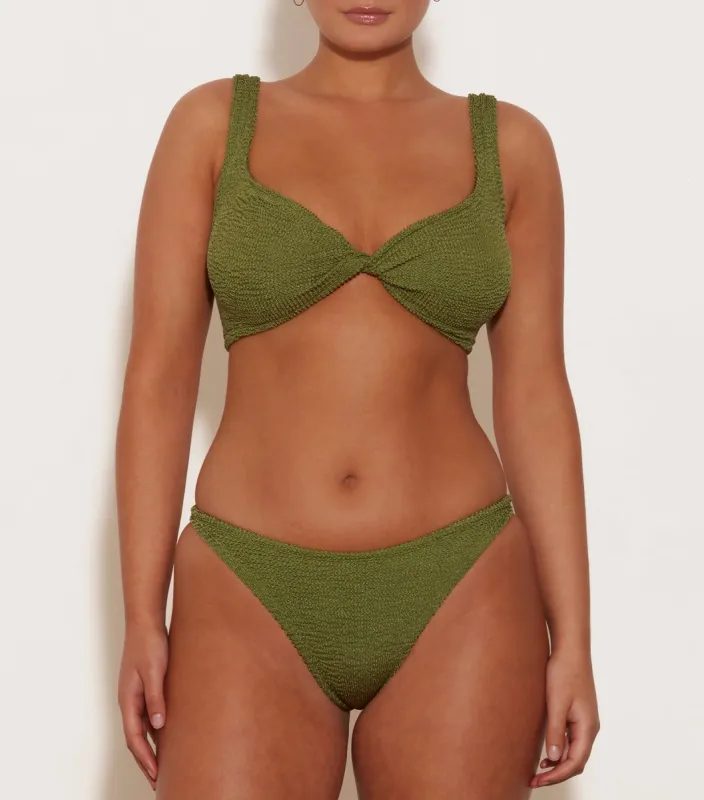 Juno Bikini - Metallic Moss sold by Hunza G
