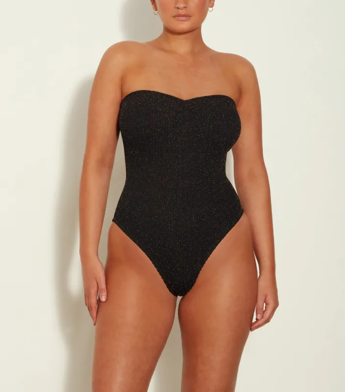 Brooke Lurex Swim - Black/Gold sold by Hunza G