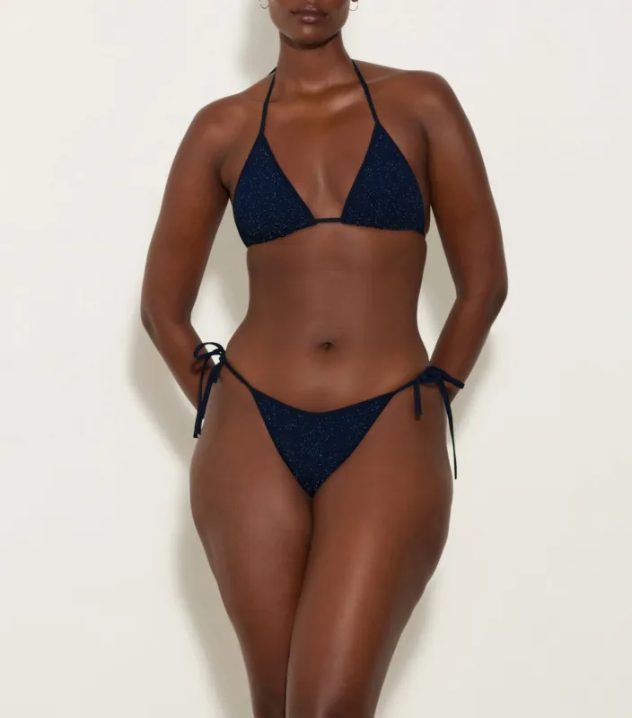 Gina Lurex Bikini - Navy/Silver sold by Hunza G