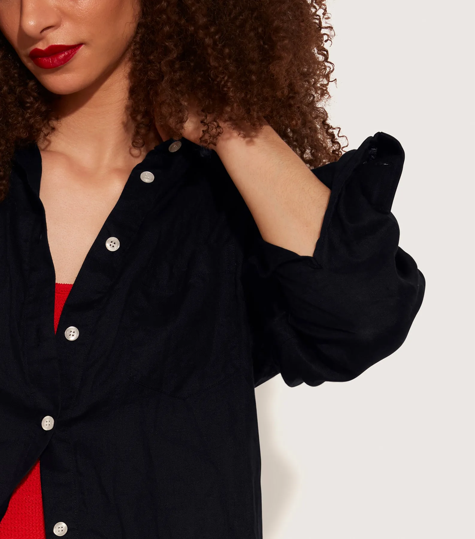 Linen Oversized Shirt - Black sold by Hunza G product image thumbnail 5