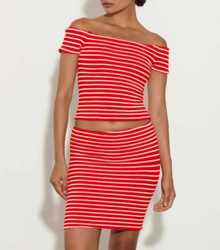 Grace Top - Red/White Stripe made by Hunza G