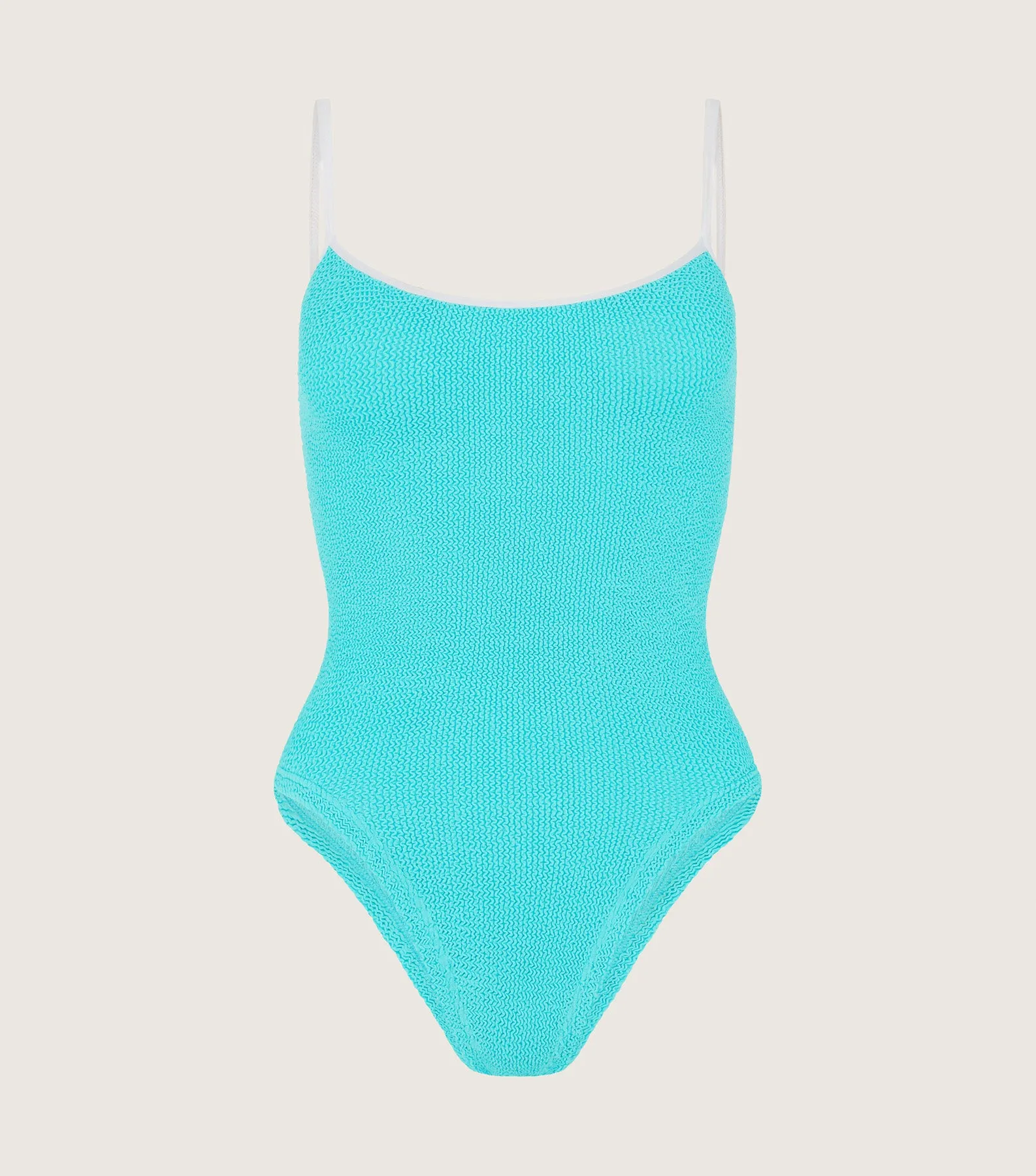 Pamela Swim Contrast - Aqua/White sold by Hunza G product image thumbnail 2