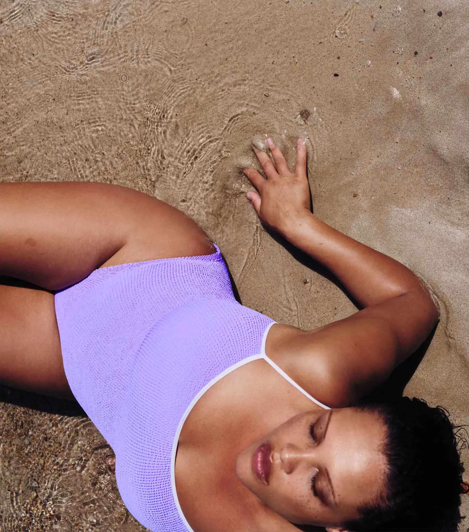 Pamela Swim Contrast - Lilac/White sold by Hunza G product image thumbnail 2