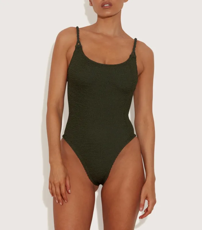 Camille Swim - Metallic Khaki sold by Hunza G