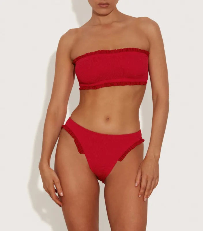 Tracey Frill Bikini - Red sold by Hunza G