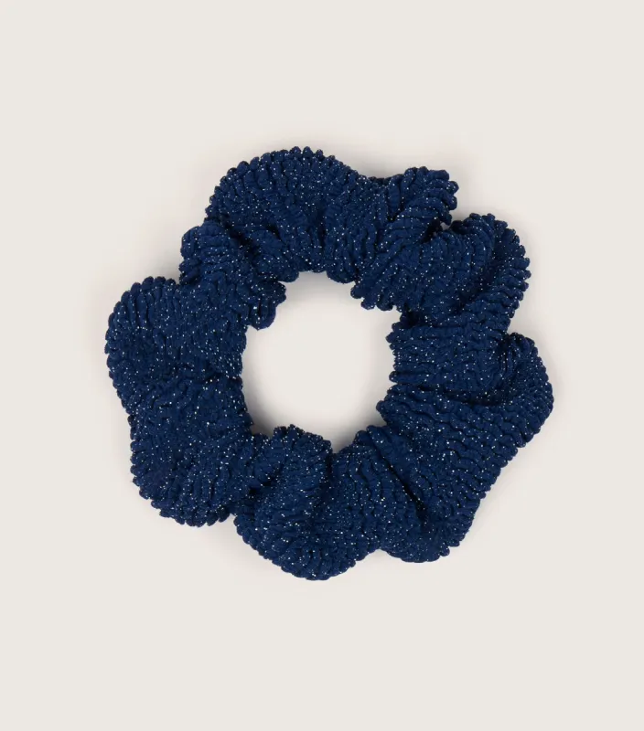 Scrunchie Lurex - Navy/Silver sold by Hunza G