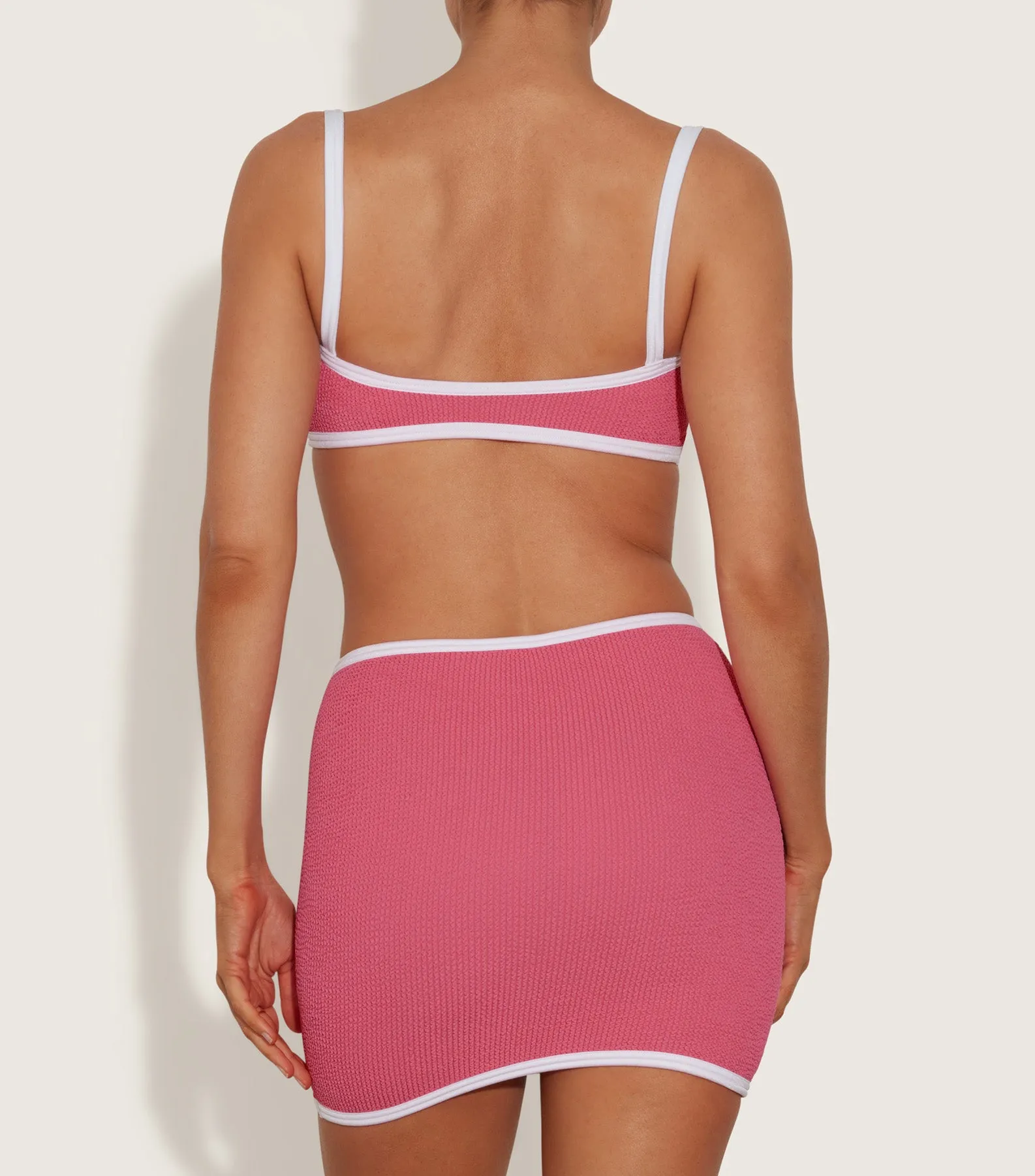 Mini Skirt/Tube Top - Candy Pink/White sold by Hunza G product image thumbnail 3