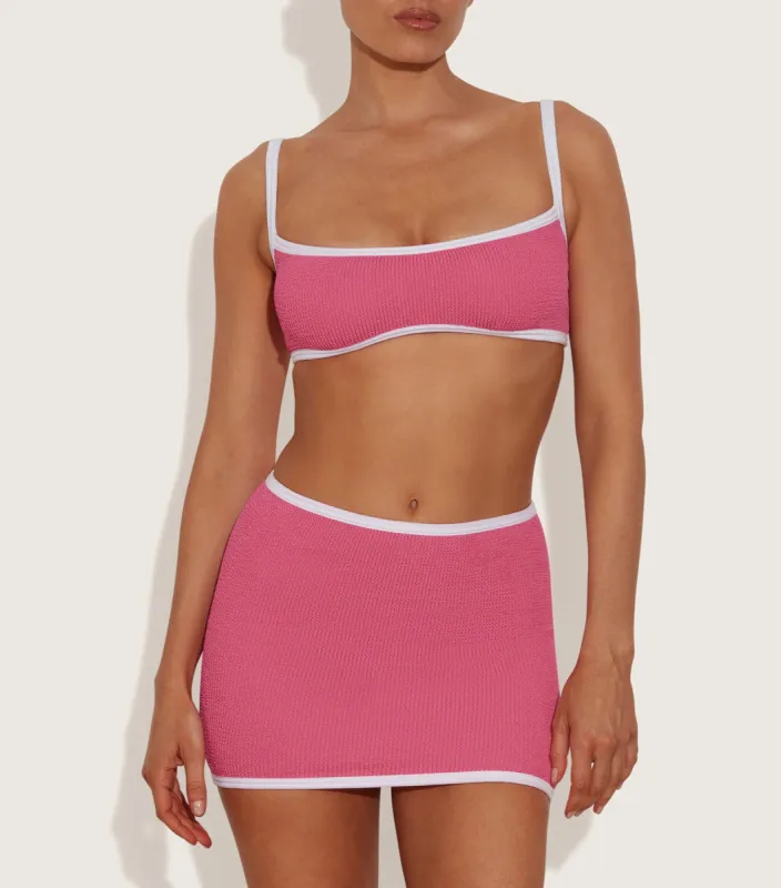 Mini Skirt/Tube Top - Candy Pink/White sold by Hunza G