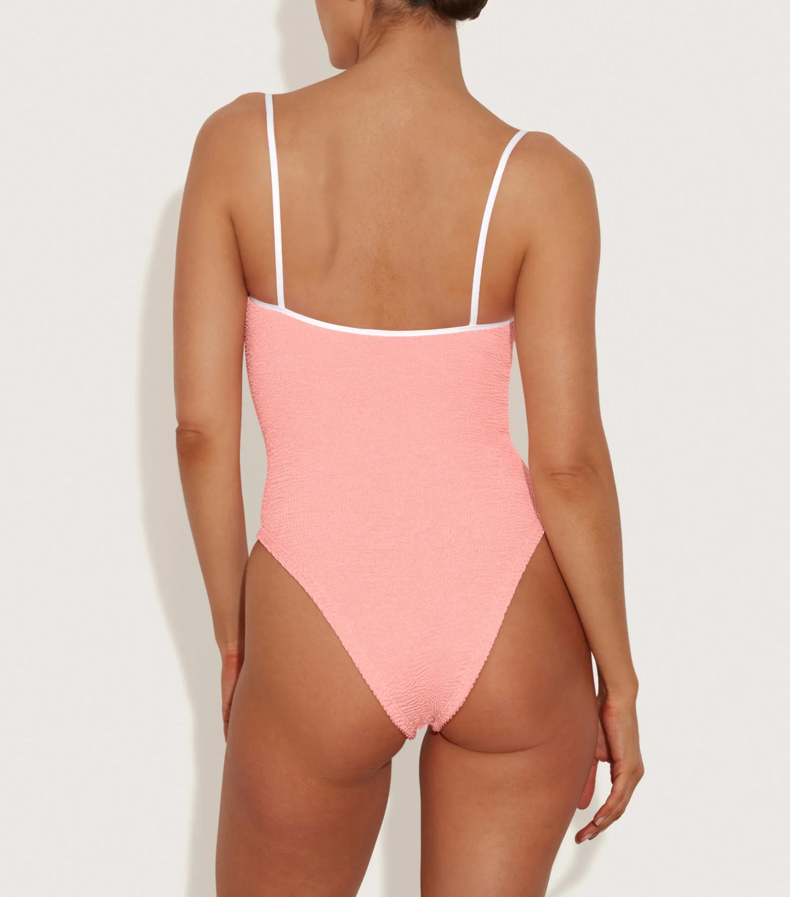 Pamela Swim Contrast - Peach/White sold by Hunza G product image thumbnail 3