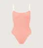 Pamela Swim Contrast - Peach/White sold by Hunza G