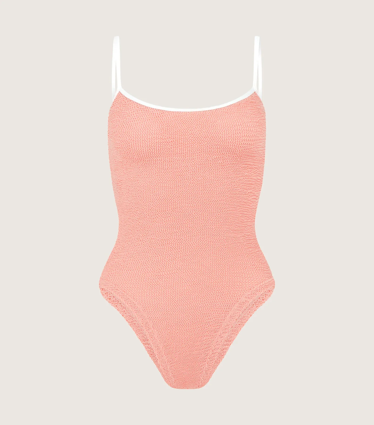 Pamela Swim Contrast - Peach/White sold by Hunza G product image thumbnail 2