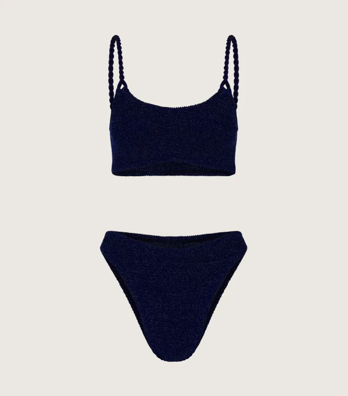 Phoebe Bikini - Navy/Silver sold by Hunza G