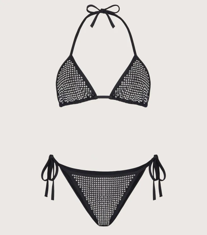 Monica Lava Bikini - Black/Silver made by Hunza G