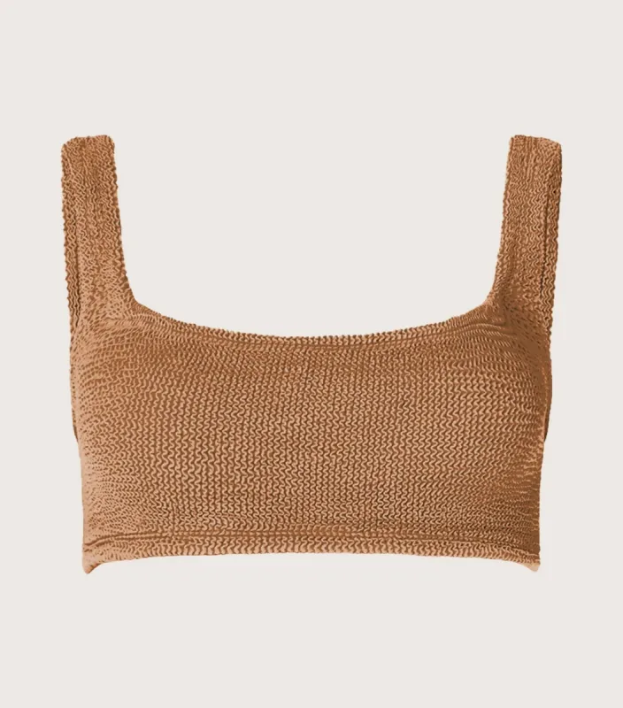 Xandra Bikini Top - Metallic Cocoa made by Hunza G