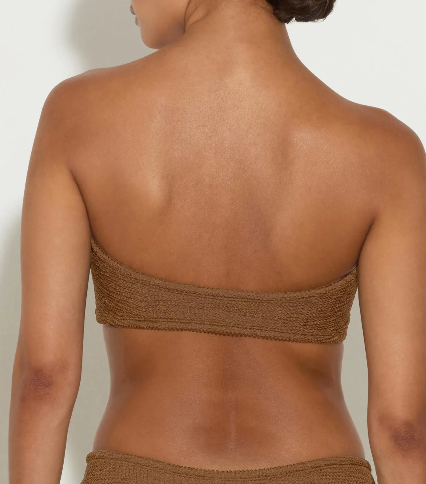 Jean Bikini Top - Metallic Cocoa sold by Hunza G product image thumbnail 3