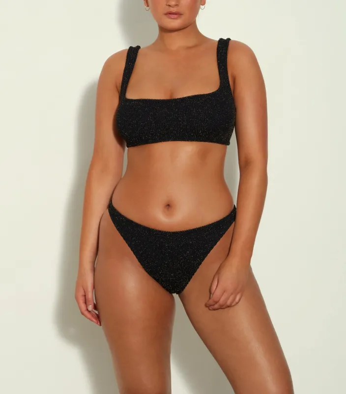 Xandra Lurex Bikini - Black/Gold sold by Hunza G