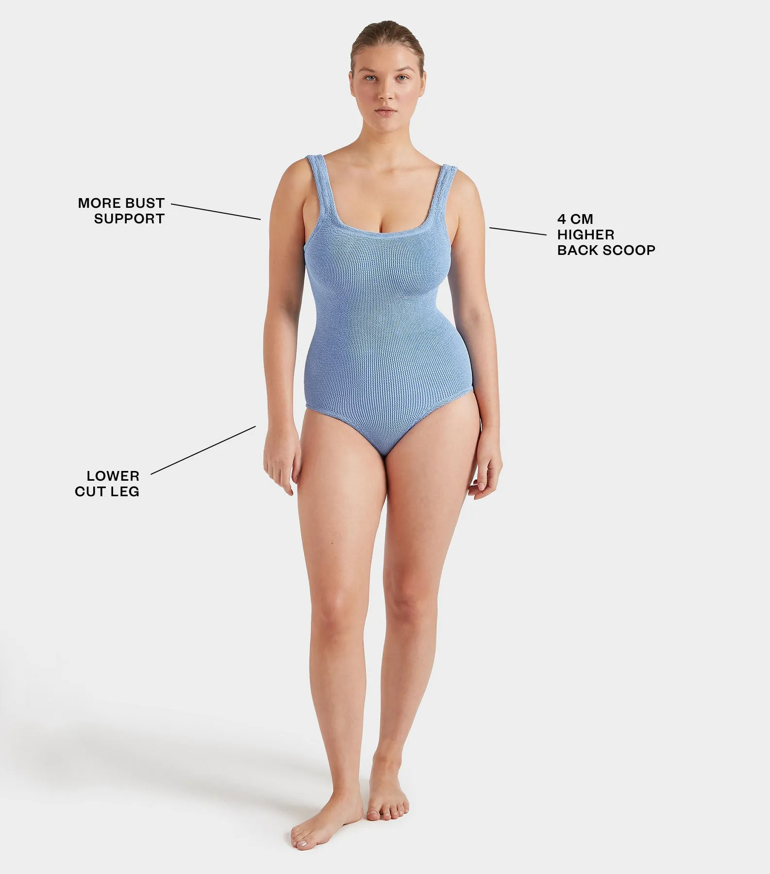 Coverage Square Neck Swim - Cornflower sold by Hunza G product image thumbnail 2