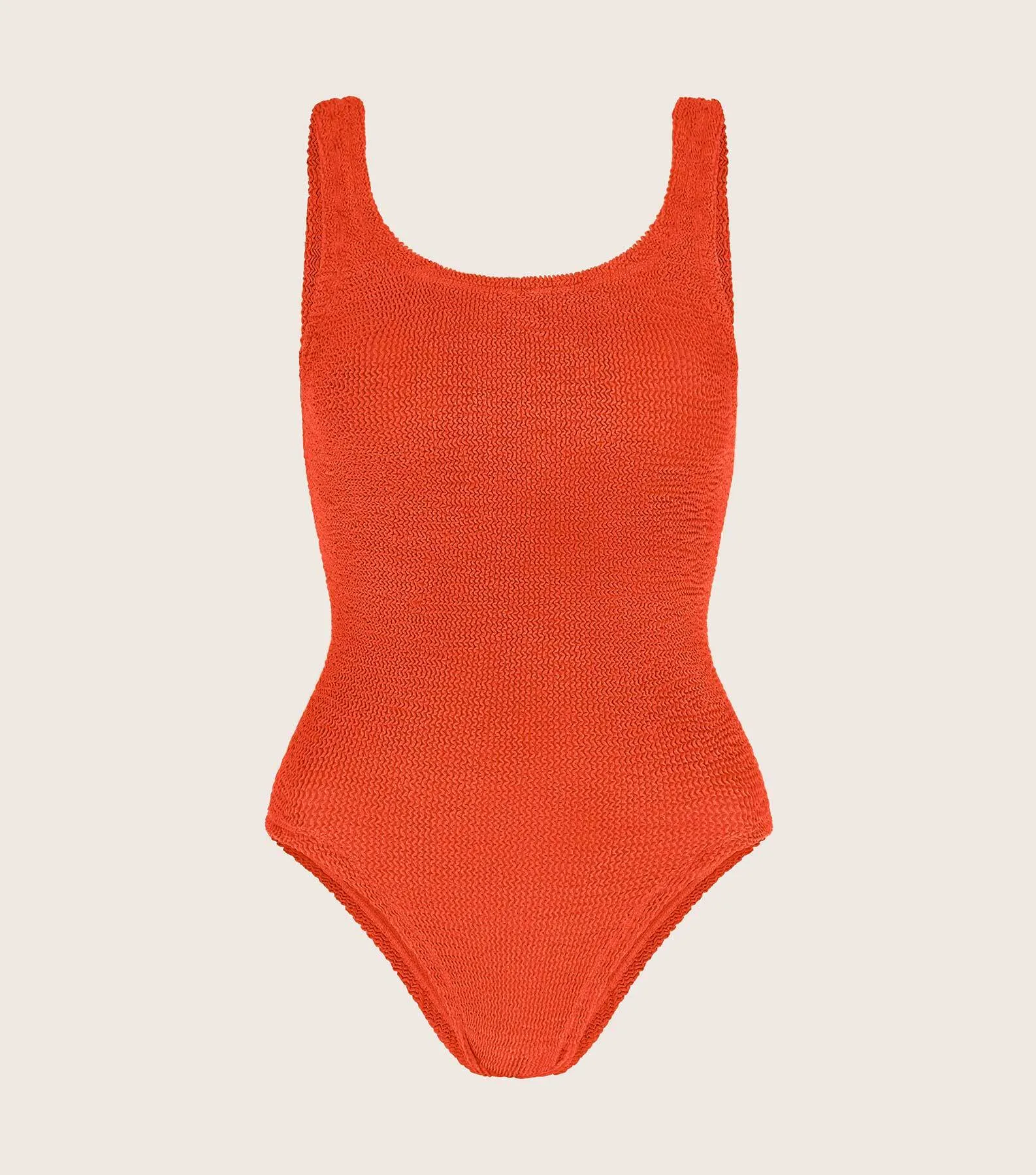 Coverage Square Neck Swim - Metallic Tangerine sold by Hunza G