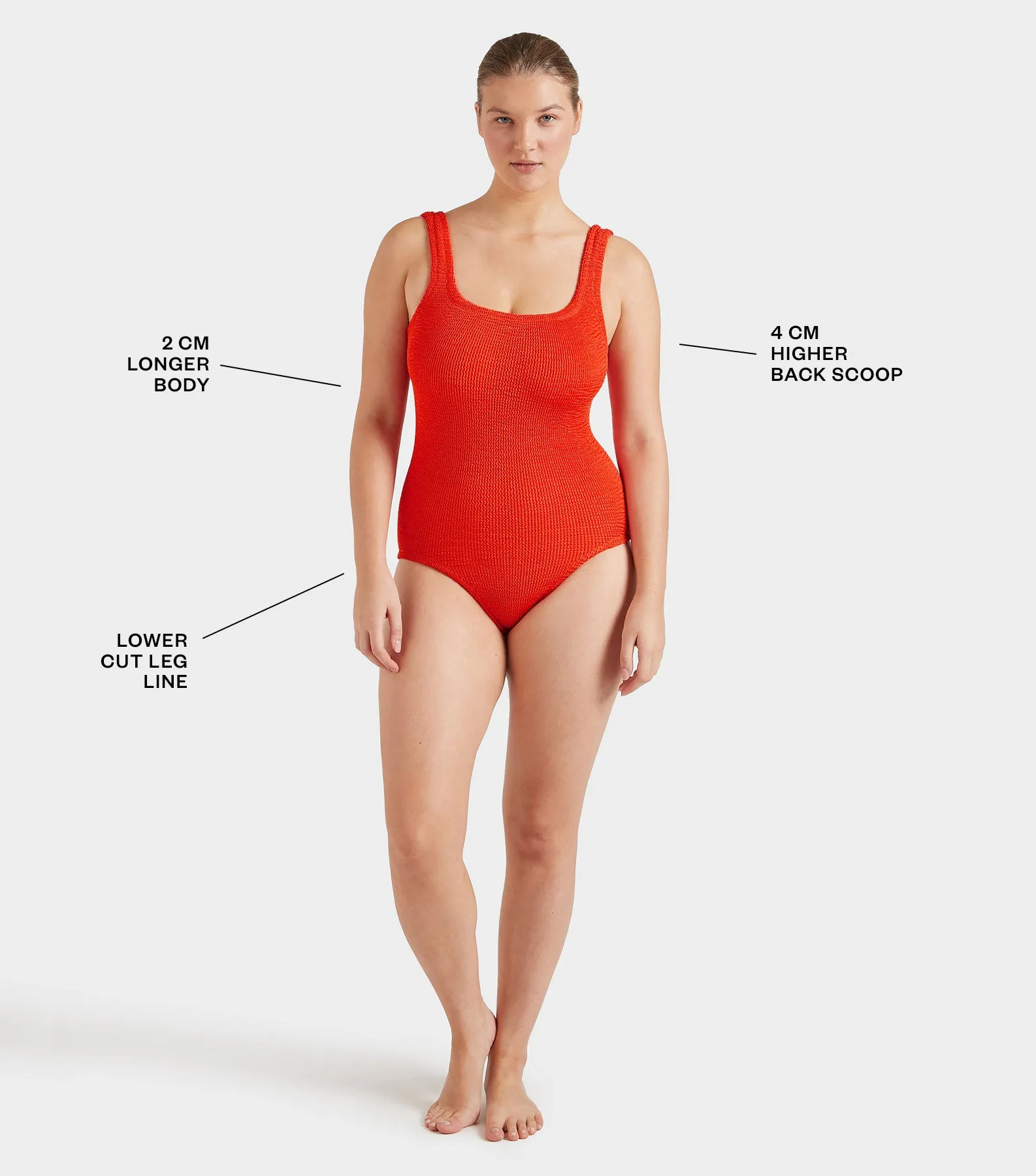 Coverage Square Neck Swim - Metallic Tangerine sold by Hunza G product image thumbnail 2
