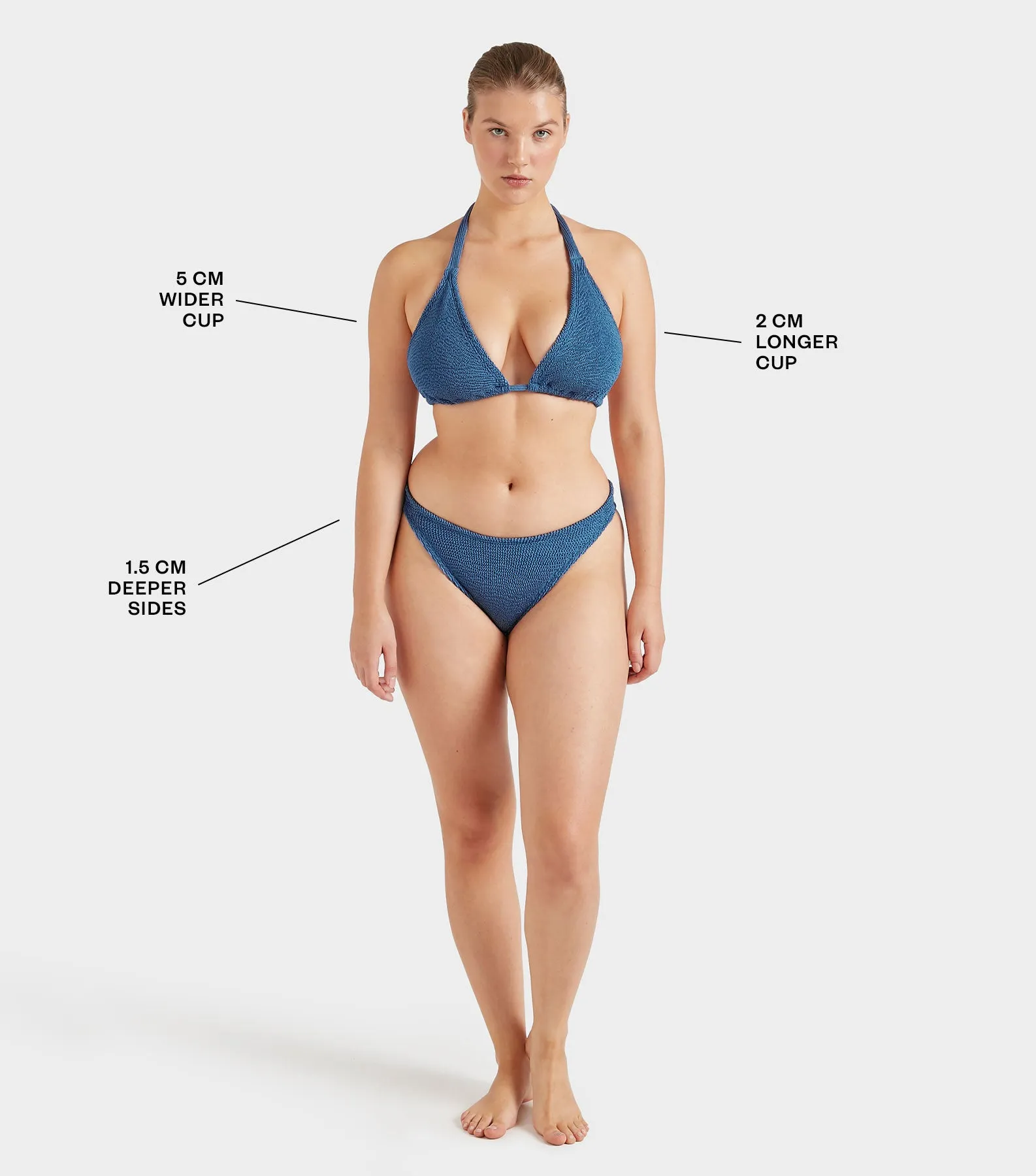Coverage Tammy Bikini - Metallic Denim sold by Hunza G product image thumbnail 2