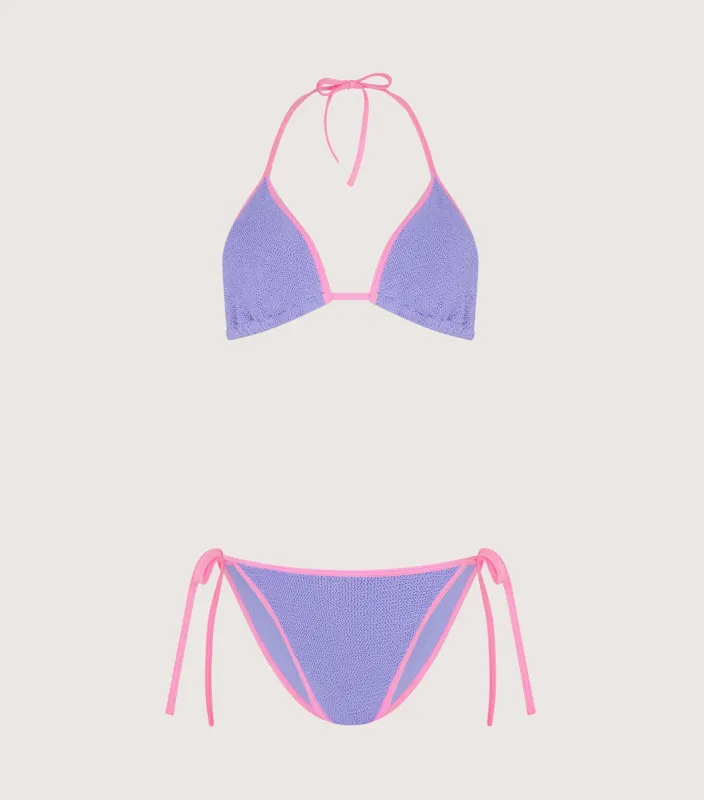 Gina Bikini Contrast - Lilac/Bubblegum sold by Hunza G