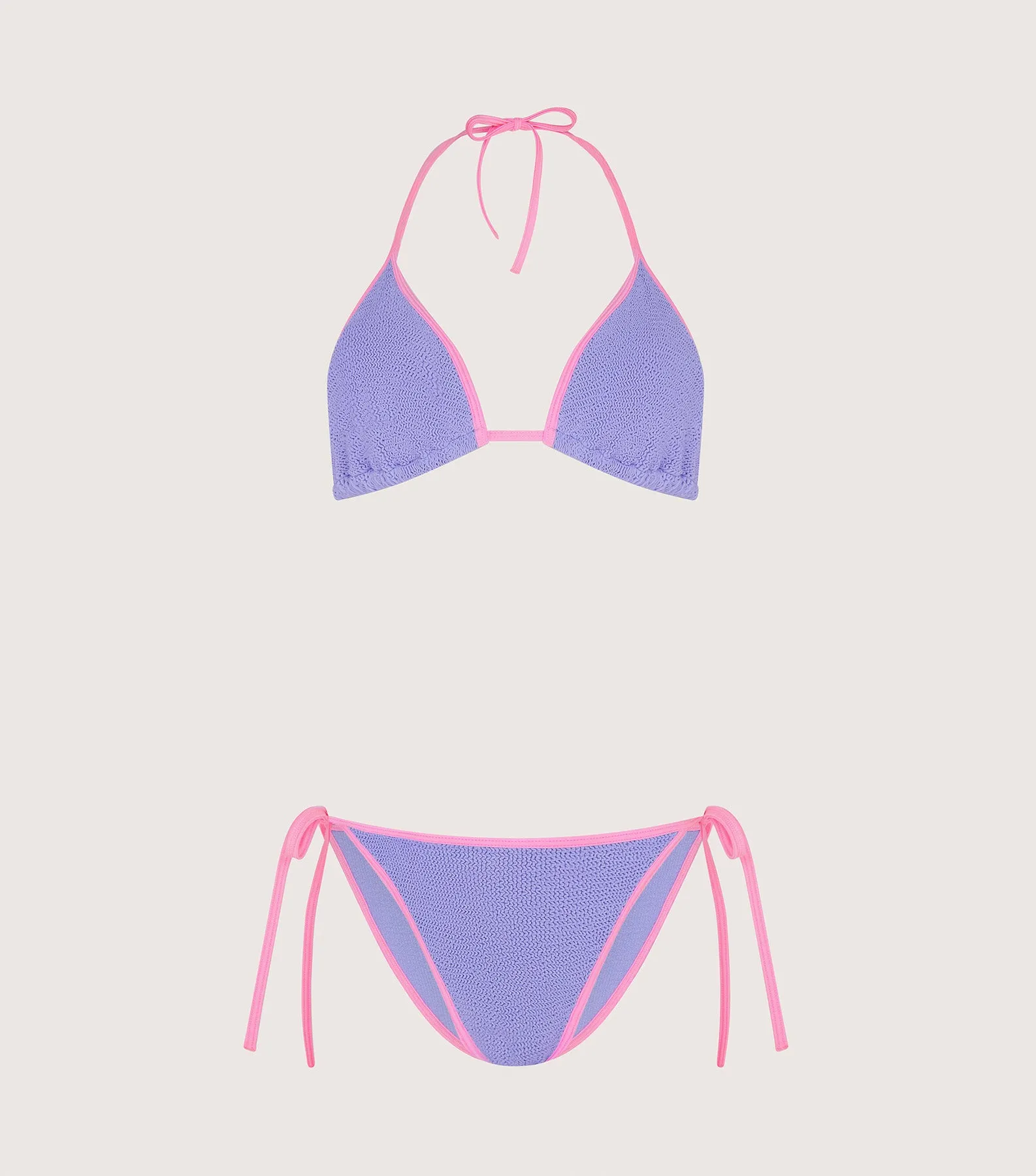 Gina Bikini Contrast - Lilac/Bubblegum sold by Hunza G