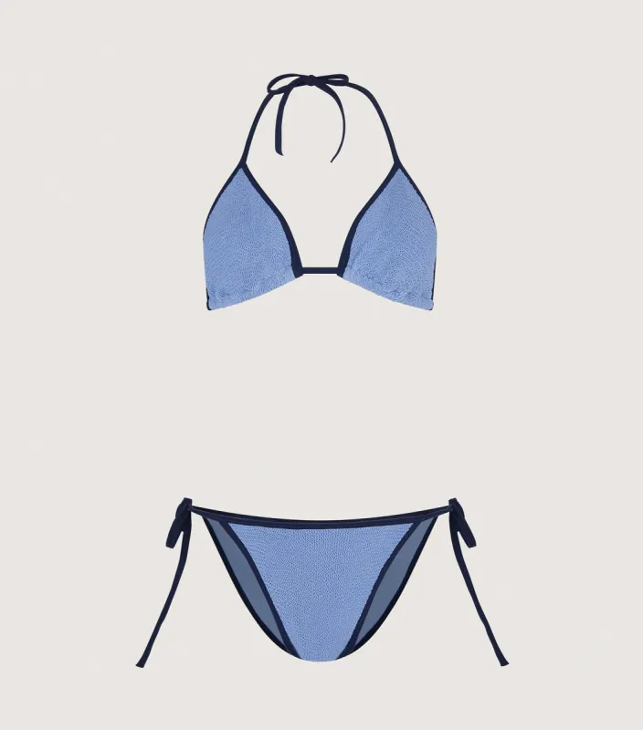 Gina Bikini Contrast - Cornflower/Navy sold by Hunza G