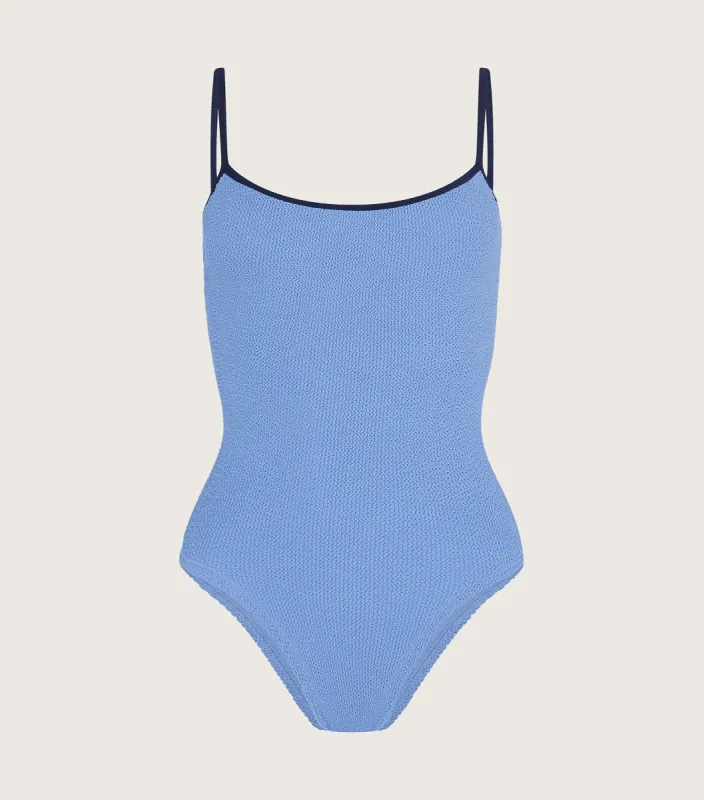 Pamela Swim Contrast - Cornflower/Navy sold by Hunza G