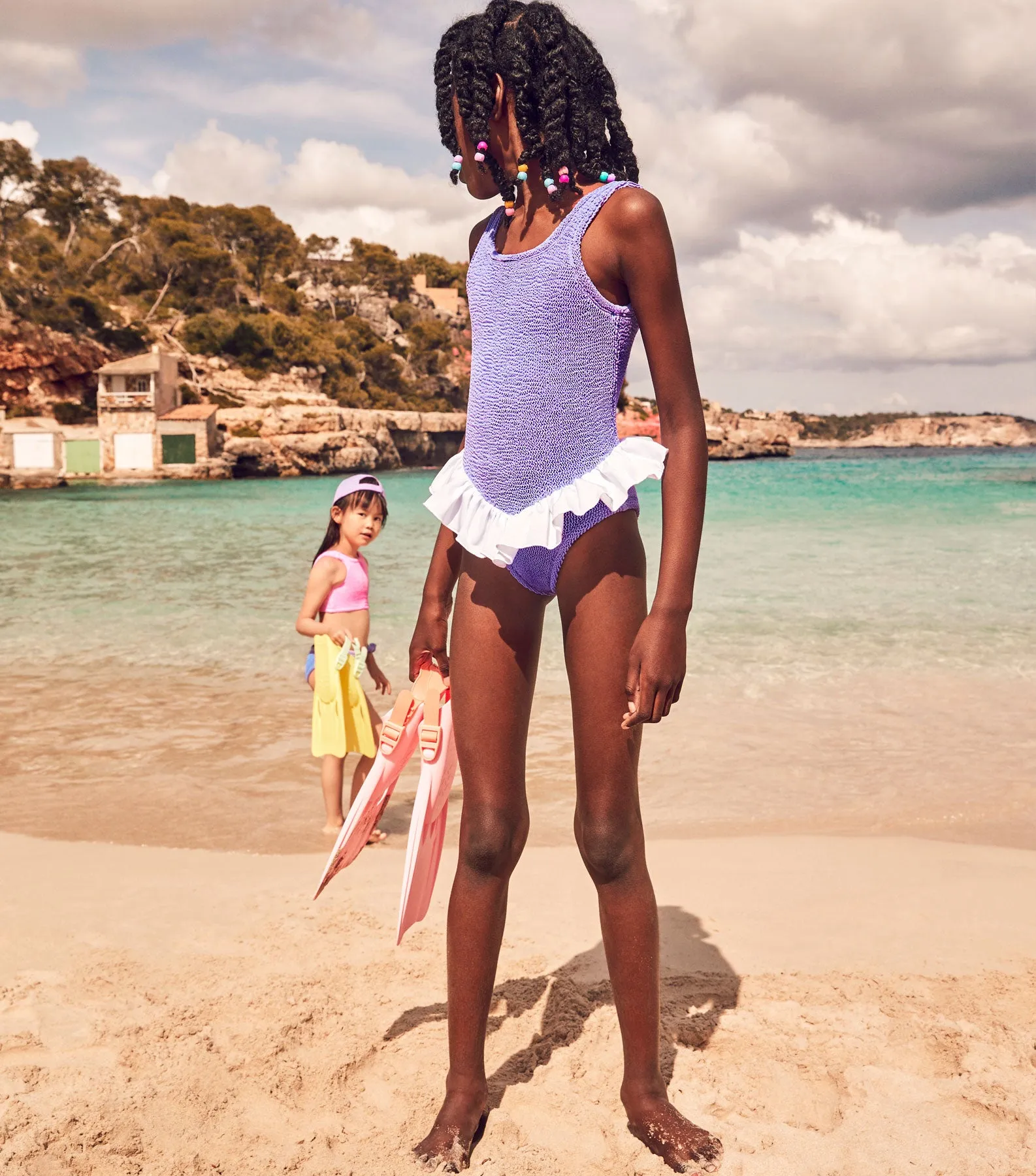 Kids Denise Swim (Ages 7 to 12) - Lilac sold by Hunza G