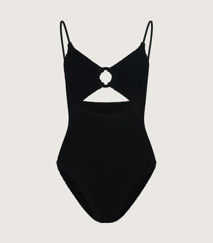 Crystal Swim With Tonal Hoops - Black sold by Hunza G
