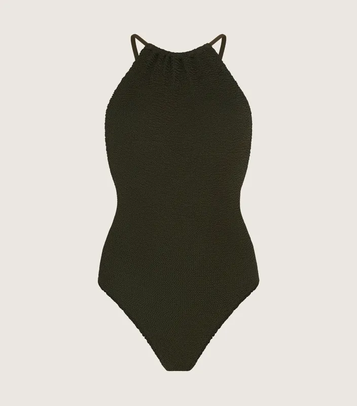Portia Swim - Metallic Khaki sold by Hunza G