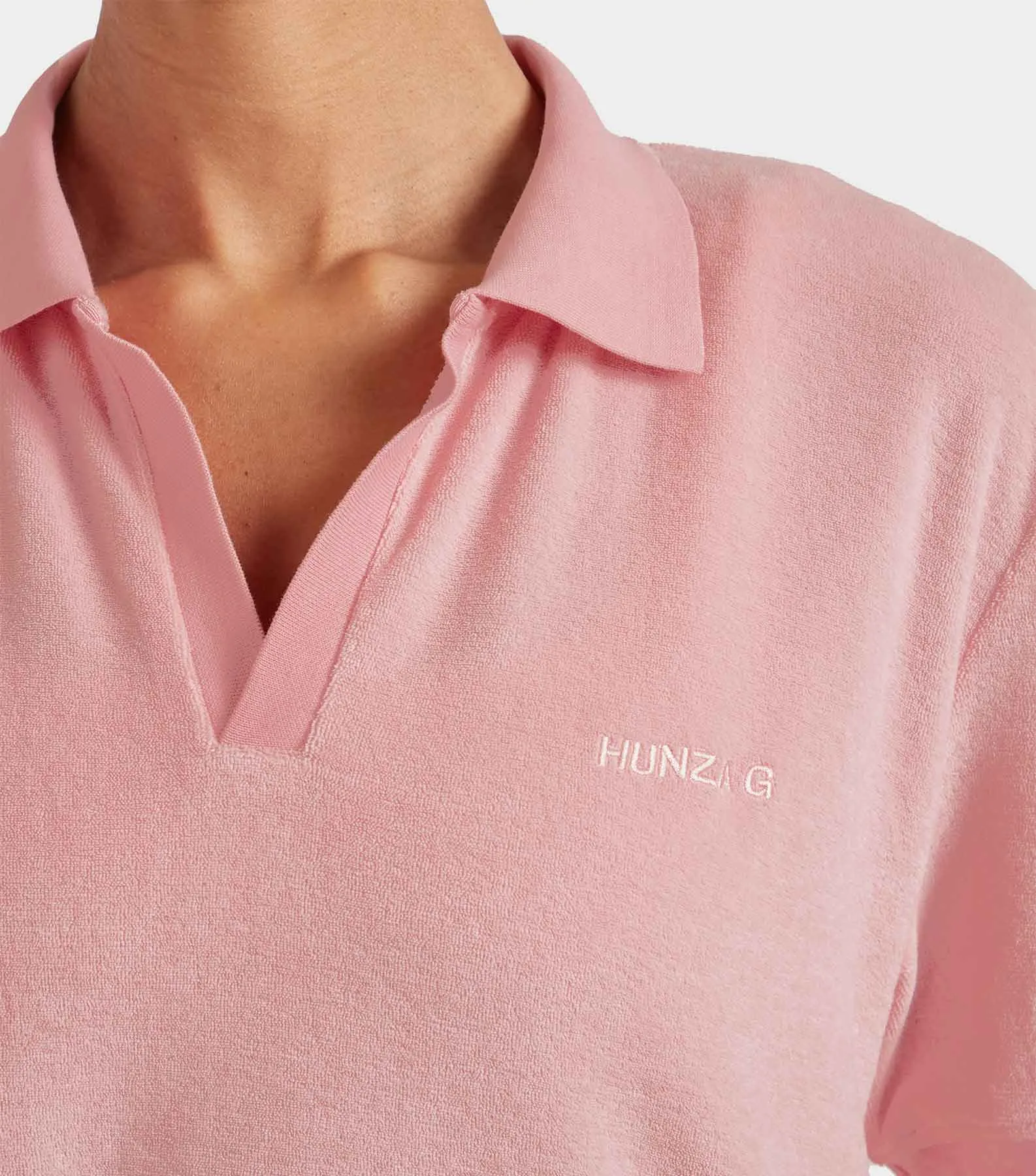 Terry Towelling Polo - Pink sold by Hunza G product image thumbnail 4