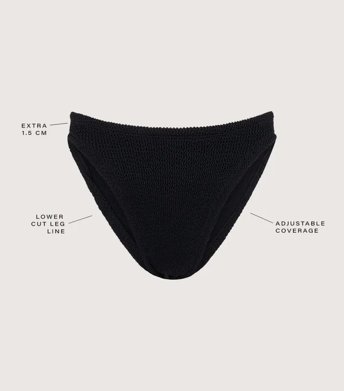Coverage Bikini Bottom - Black sold by Hunza G