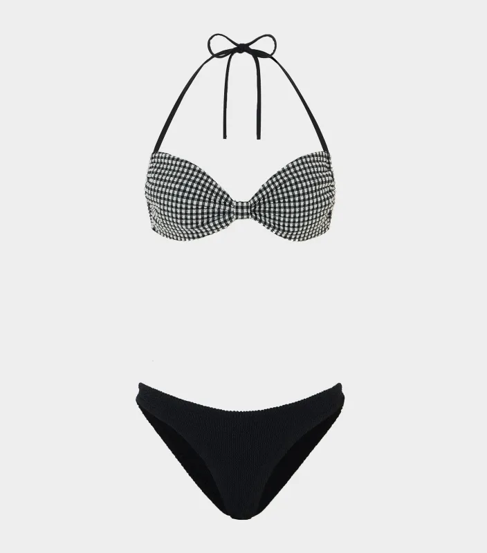 Kacey Bikini - Black Gingham made by Hunza G