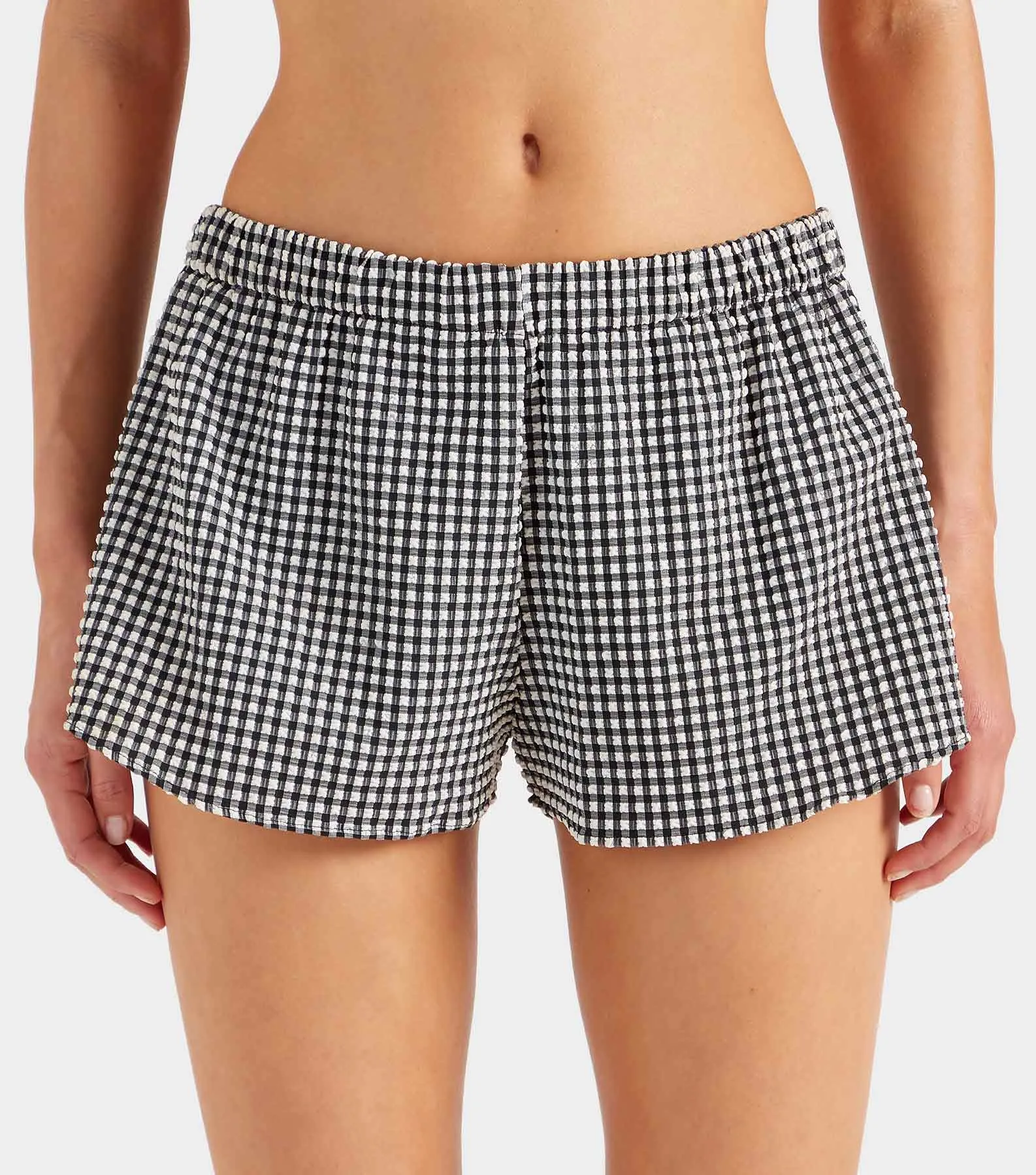 Resort Swim Shorts - Black Gingham Seersucker sold by Hunza G product image thumbnail 2