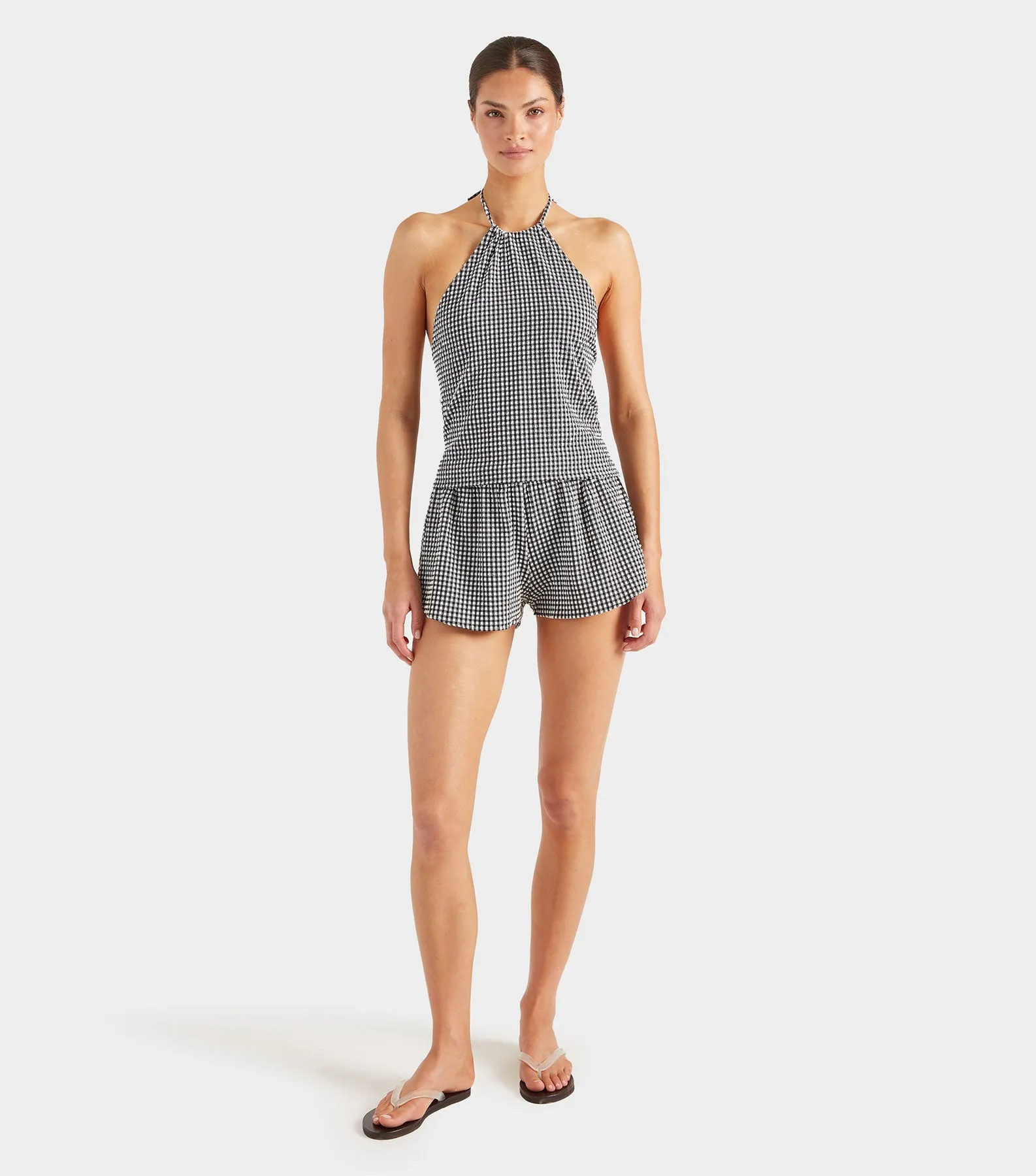 Resort Swim Shorts - Black Gingham Seersucker sold by Hunza G product image thumbnail 5
