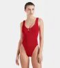 Celine Swim With Tonal Hoops - Red sold by Hunza G