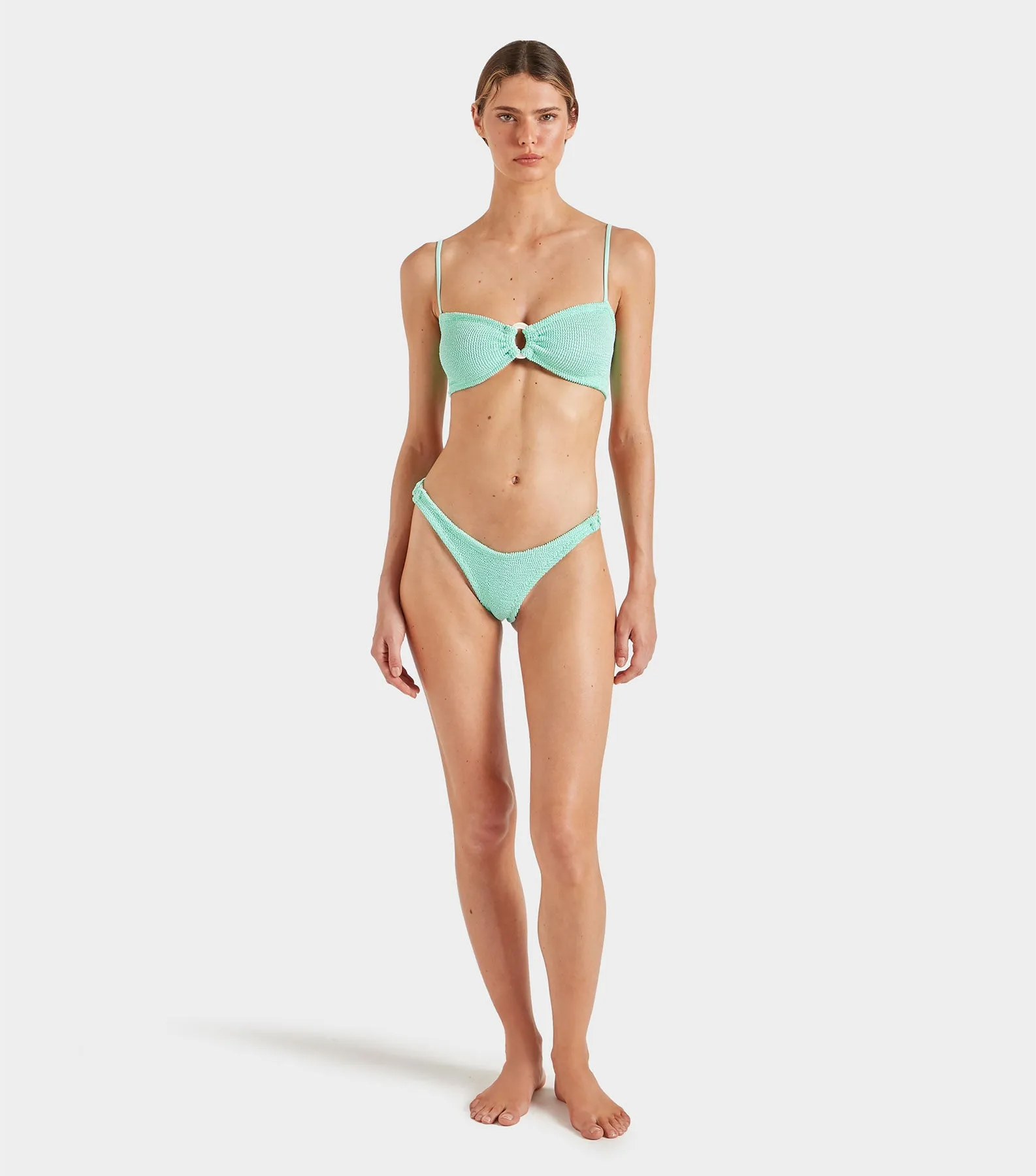 Misty Bikini With Pearly Hoop - Metallic Mint sold by Hunza G product image thumbnail 4