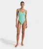 Square Neck Swim - Metallic Mint sold by Hunza G