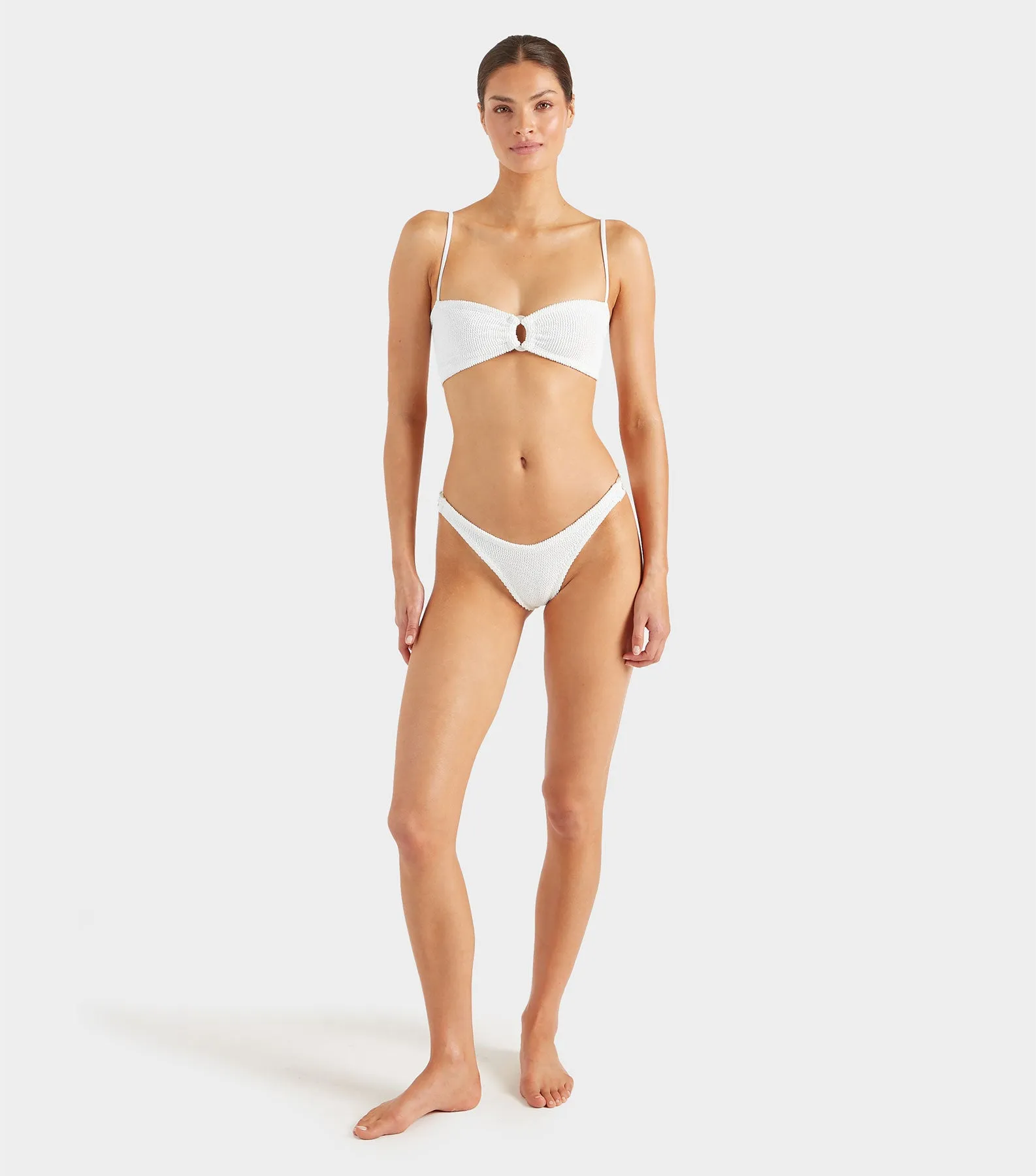 Misty Bikini With Pearly Hoop - White sold by Hunza G product image thumbnail 2