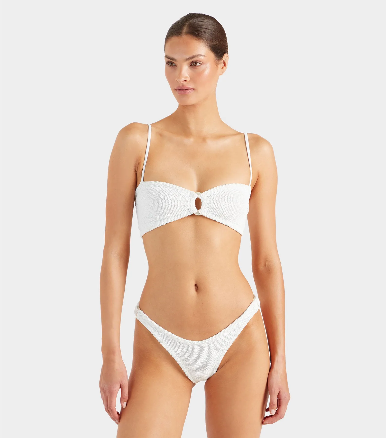 Misty Bikini With Pearly Hoop - White sold by Hunza G product image thumbnail 3